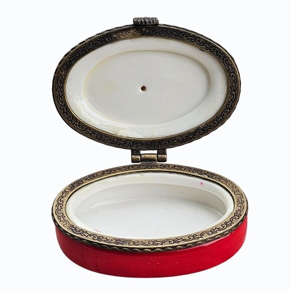 Vtg American Short Hair Orange Cat Porcelain Hinged Trinket Box  2.75" x 2.25" - Picture 7 of 13